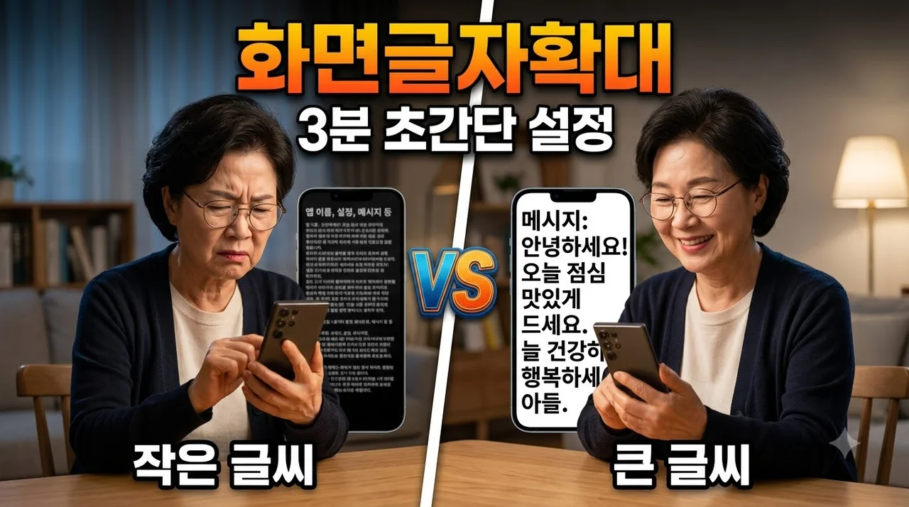 스마트폰 글씨 크게 하는 방법 갤럭시 아이폰 카톡까지 초간단 해결