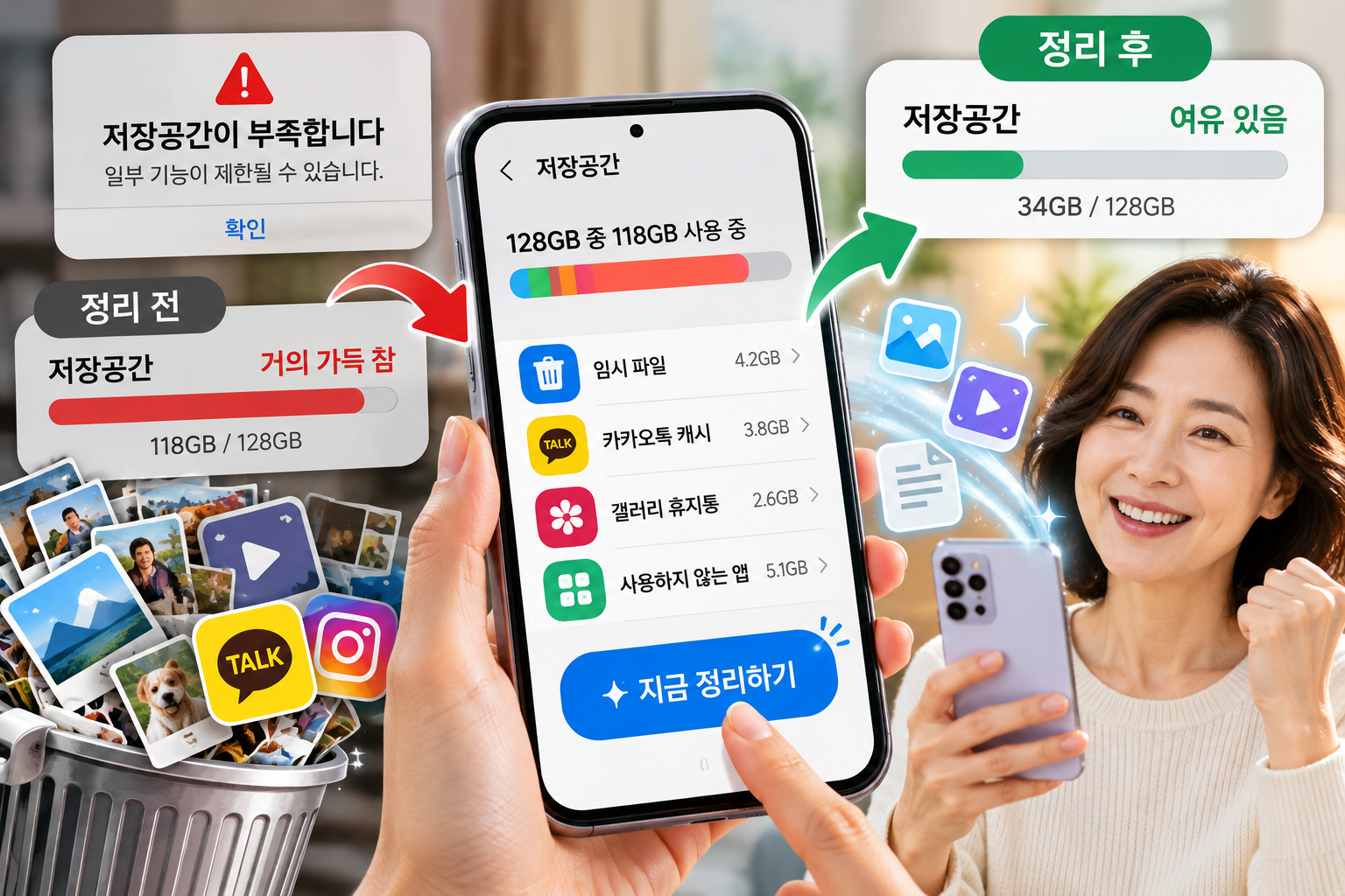 휴대폰 저장공간 확보 초보자도 3분 만에 해결하는 쉬운 방법