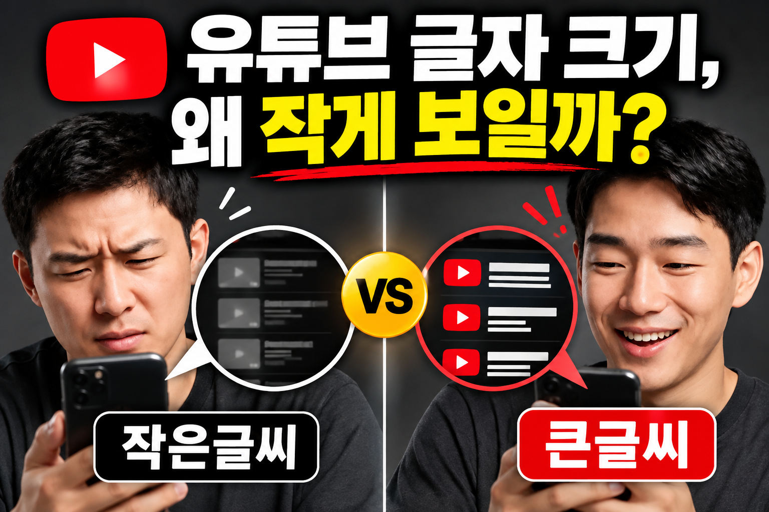 유튜브 글자 크게 보기 설정 방법 3가지 완벽 정리 (2026 최신)