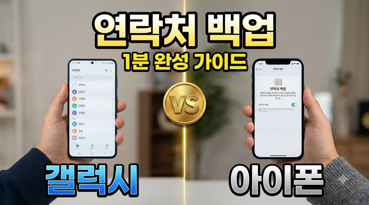 연락처 백업하기 방법 총정리 (2026년 최신 갤럭시 아이폰 가이드)